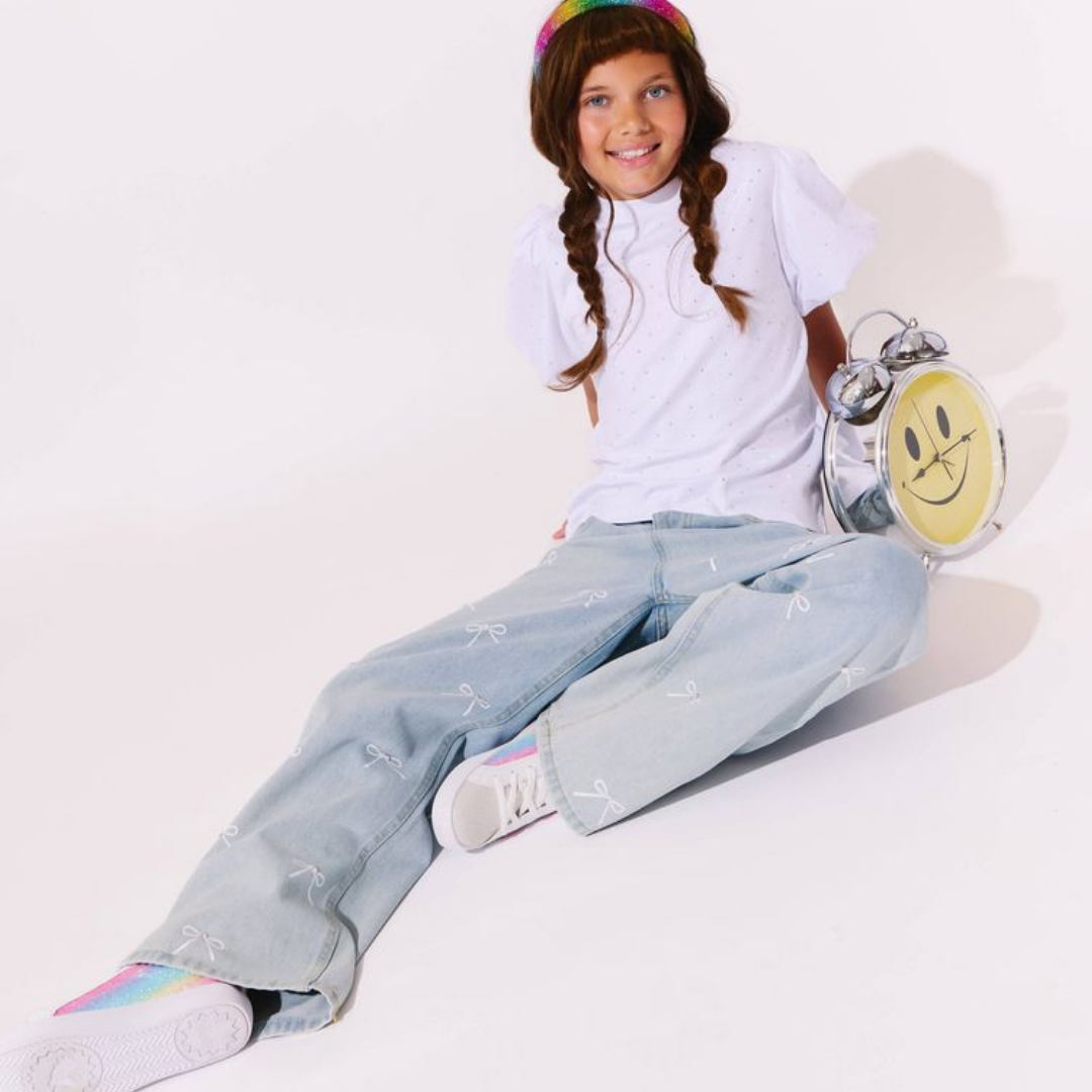 Crystal Bows Jeans