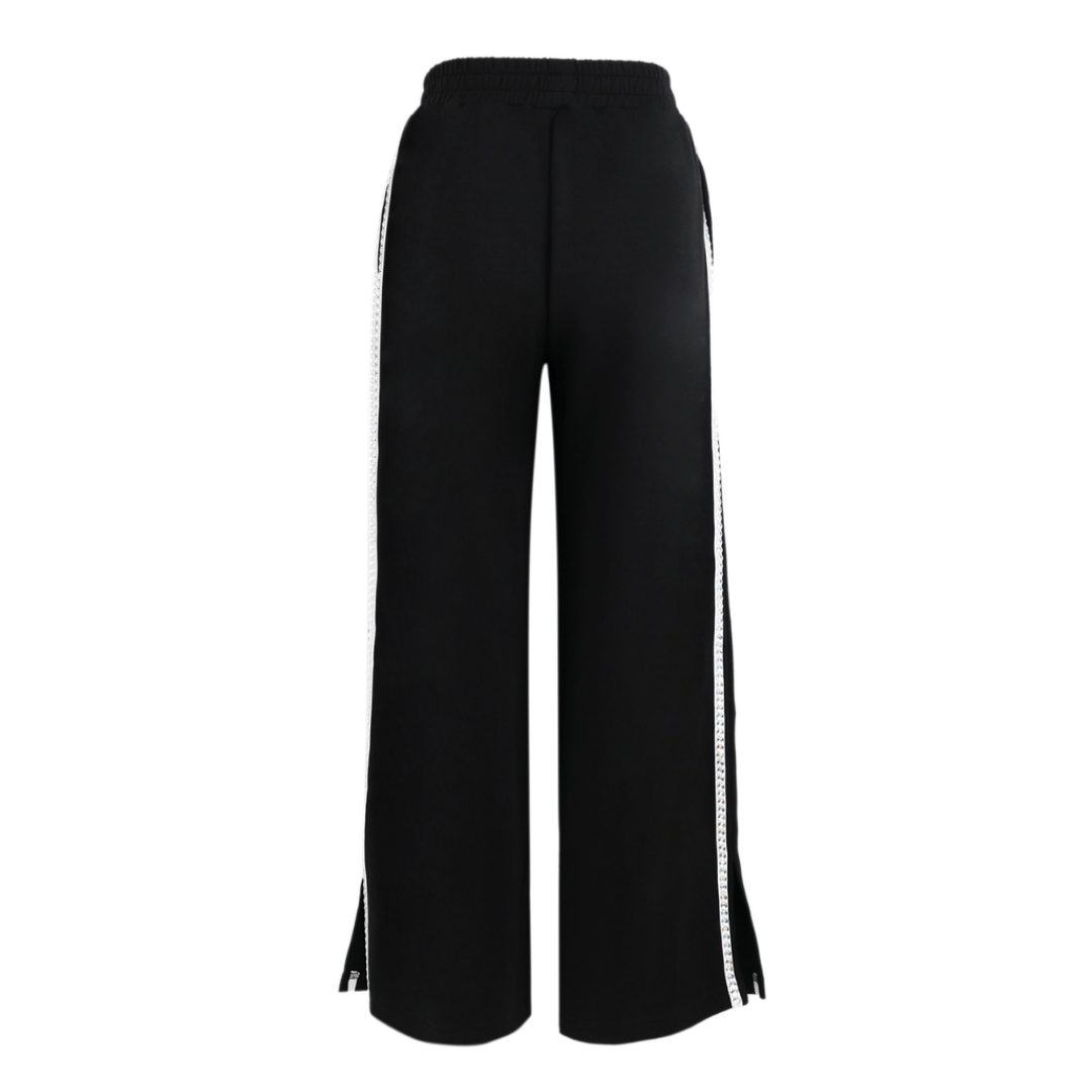 Black Gem Wide Leg Track Pants