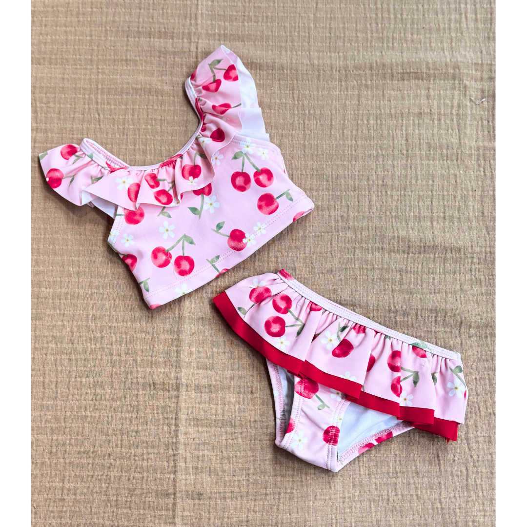 Cherry Ruffle Two-Piece Baby Swimsuit