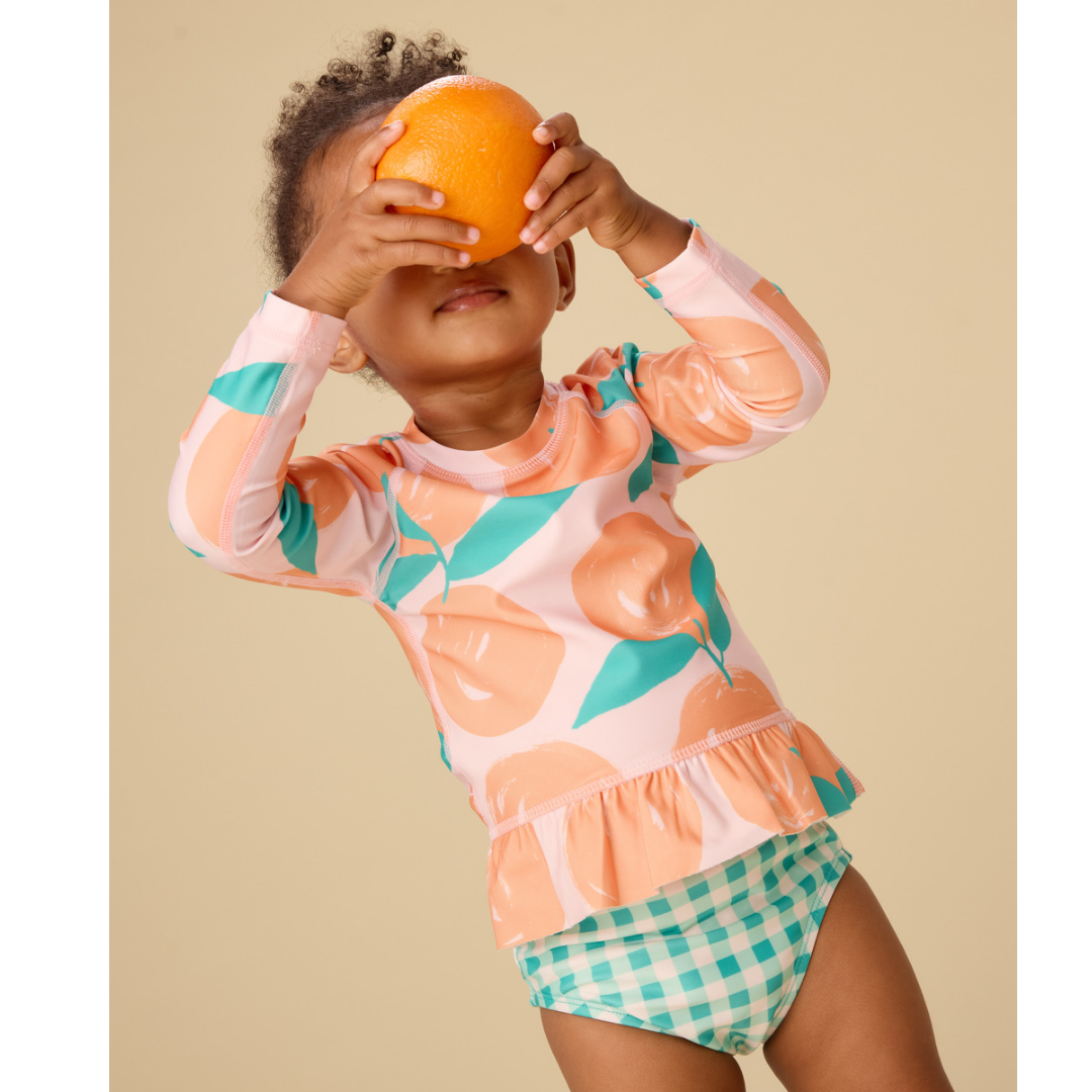 Valencia Orange Rash Guard Baby Swim Set