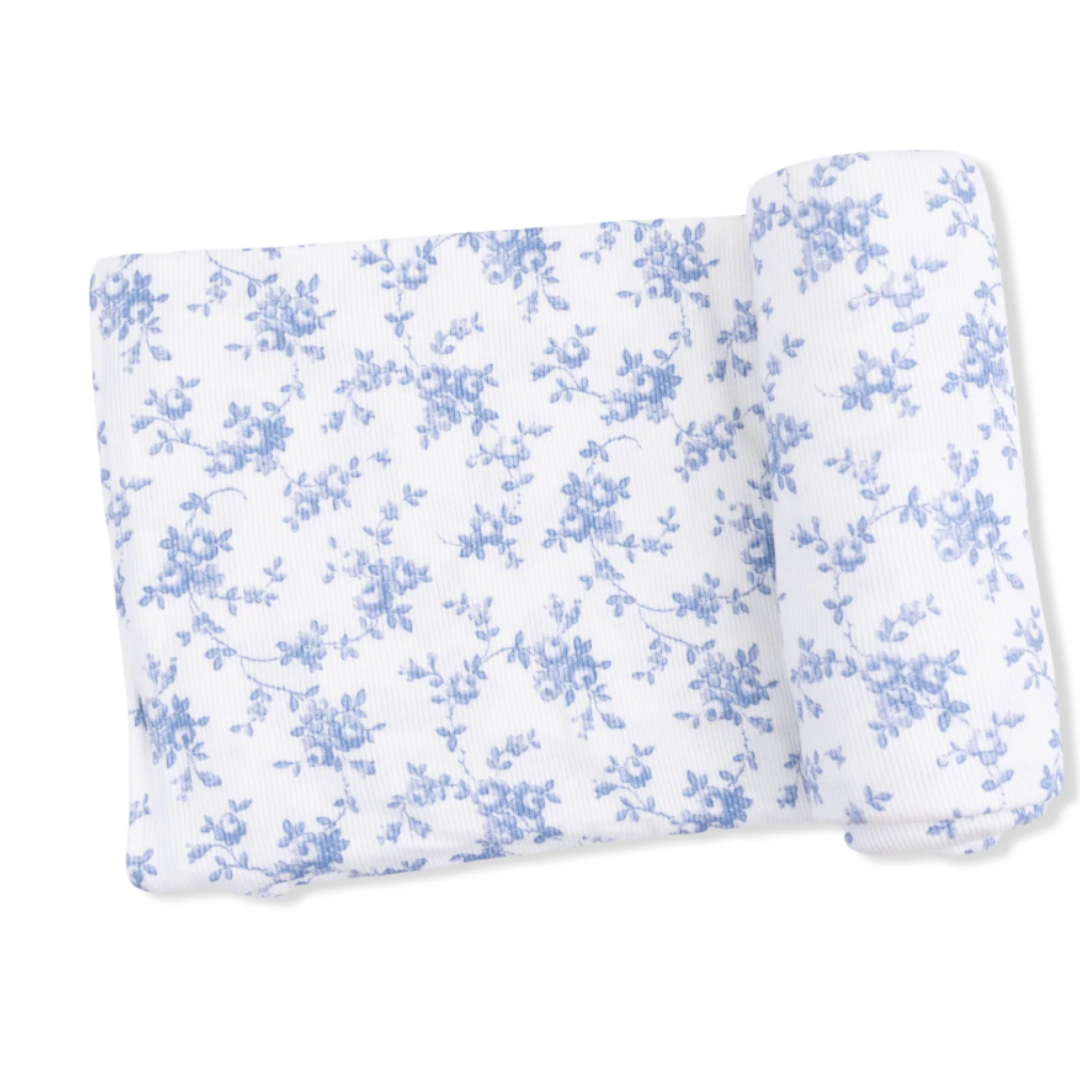 Baby Blue Vines Floral Swaddle Blanket