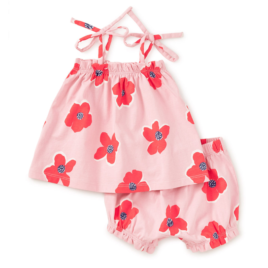 Rock Floral Tie Shoulder Baby Set