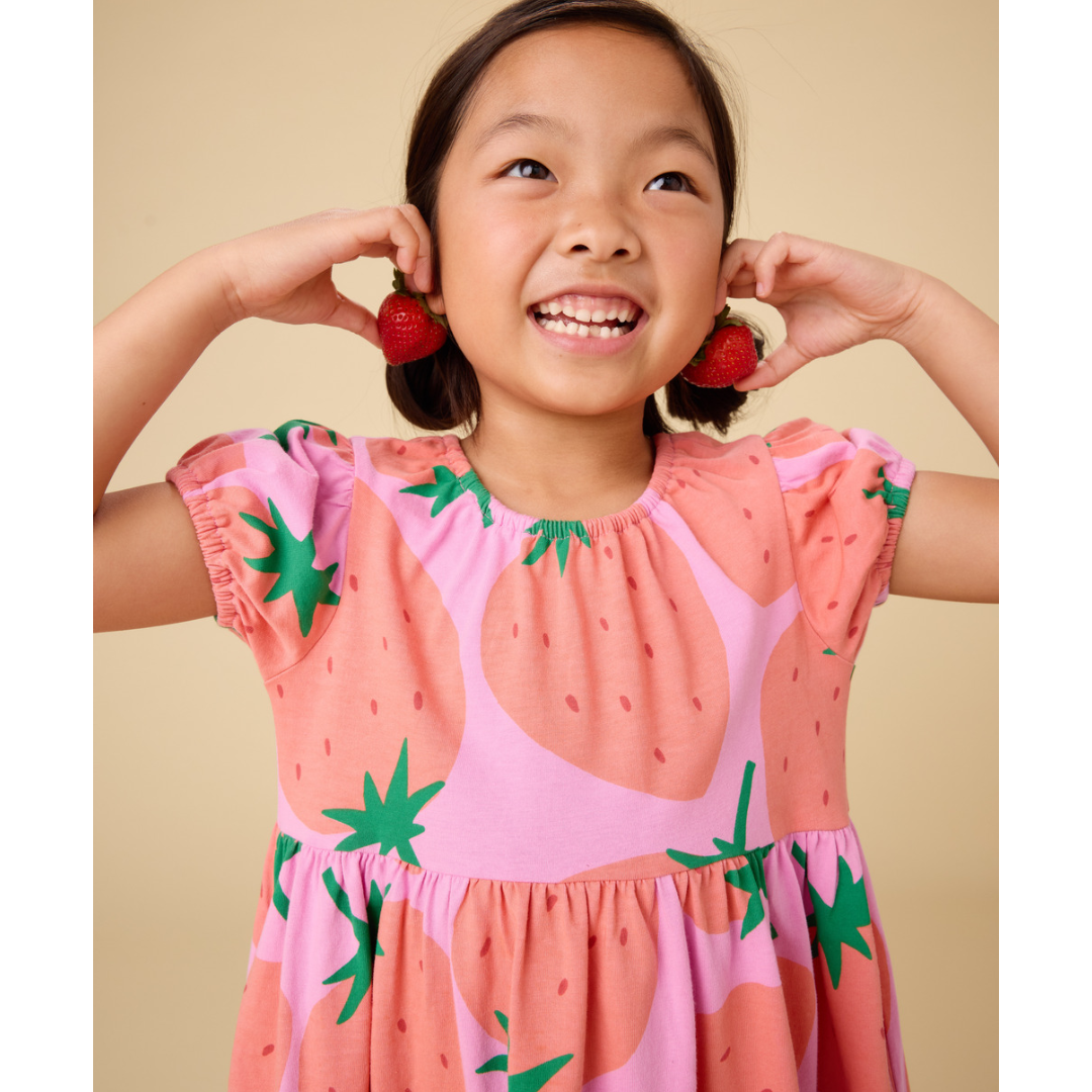 Fresas Favoritas Puff Sleeve Empire Baby
