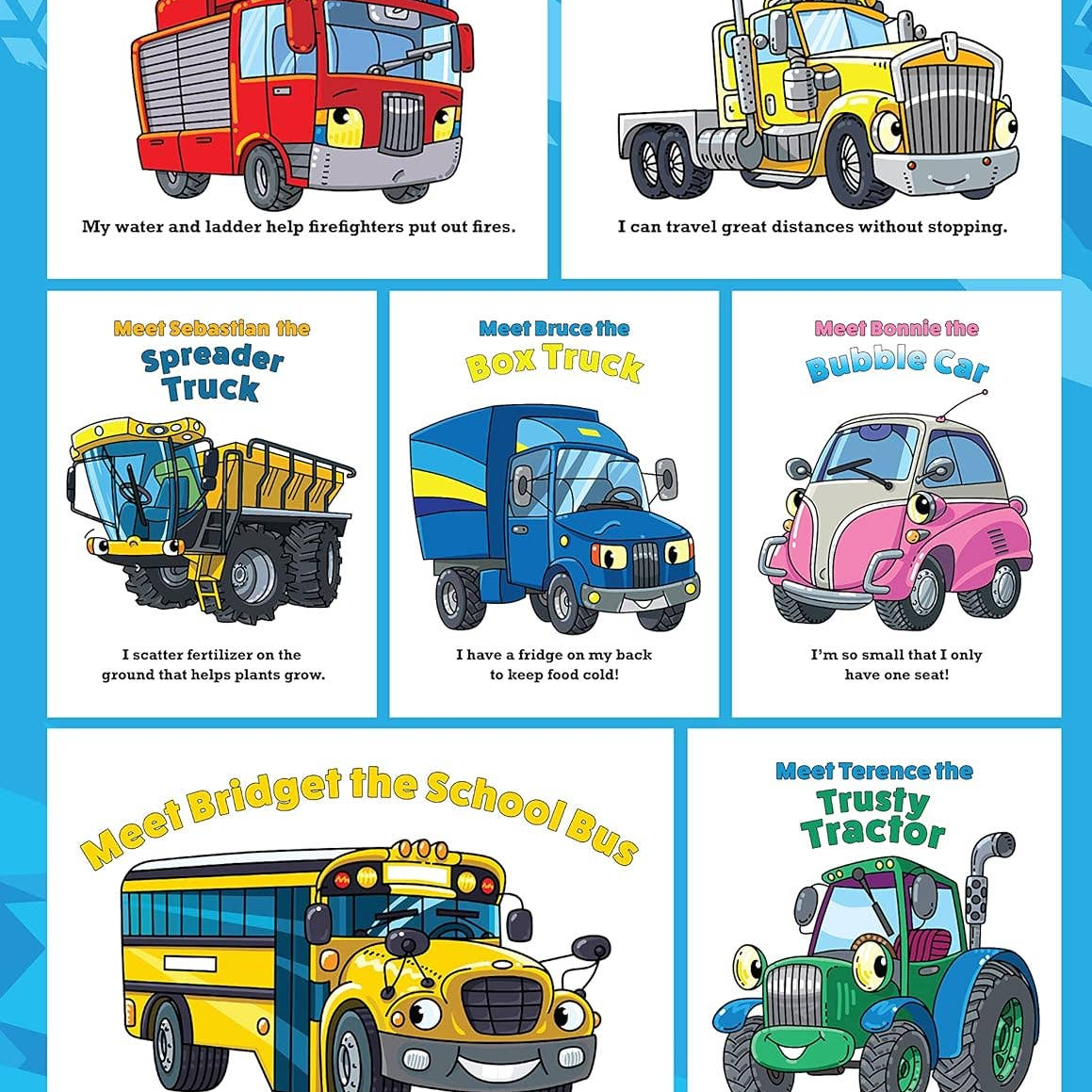 Super Cool Trucks, Tractors, and Cars Coloring Book