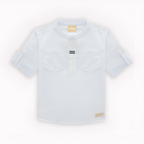 White Linen Nautical Shirt