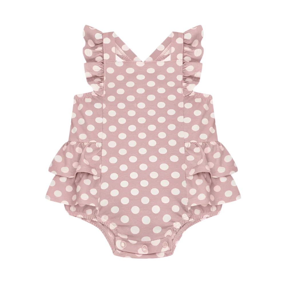 Pink Polka Dot Ruffle Bubble