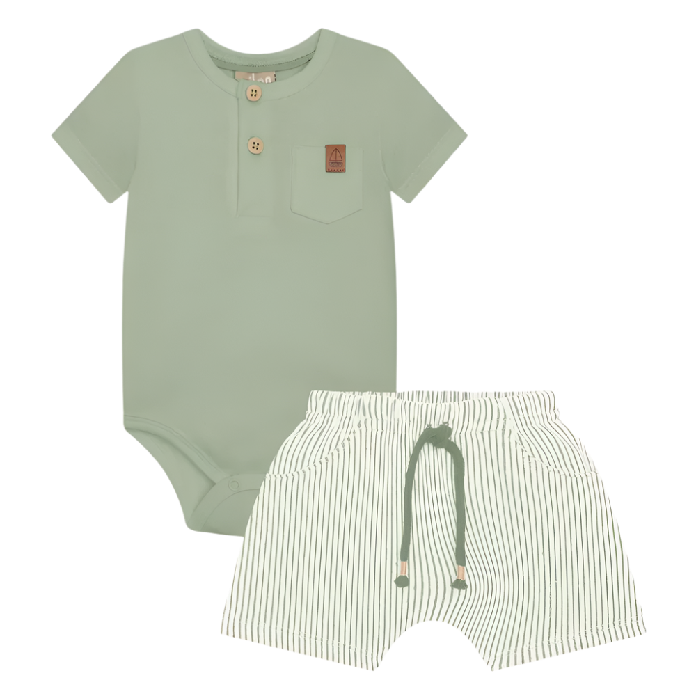 Wasabi Green Sailboat Onesie