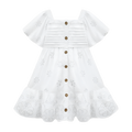 White Eyelet Flutter Sleeve Dress