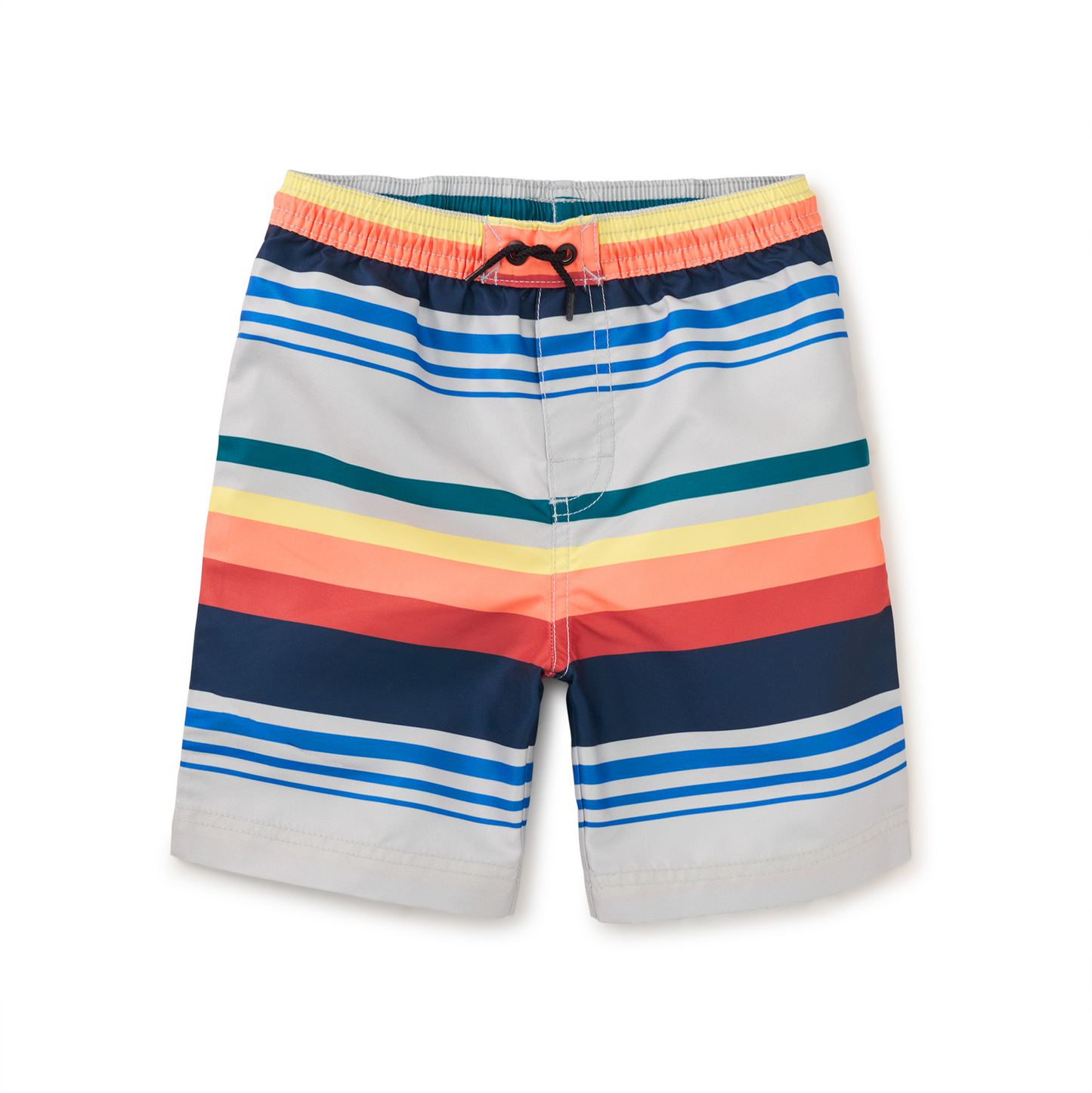 Mediterranean Stripe Full Length Swim Trunks