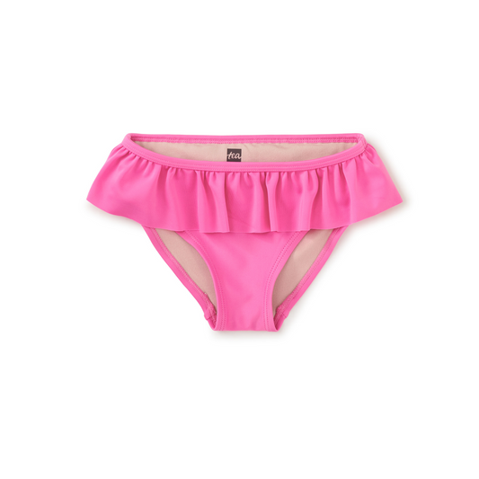 Tropical Pink Ruffled Bikini Bottom