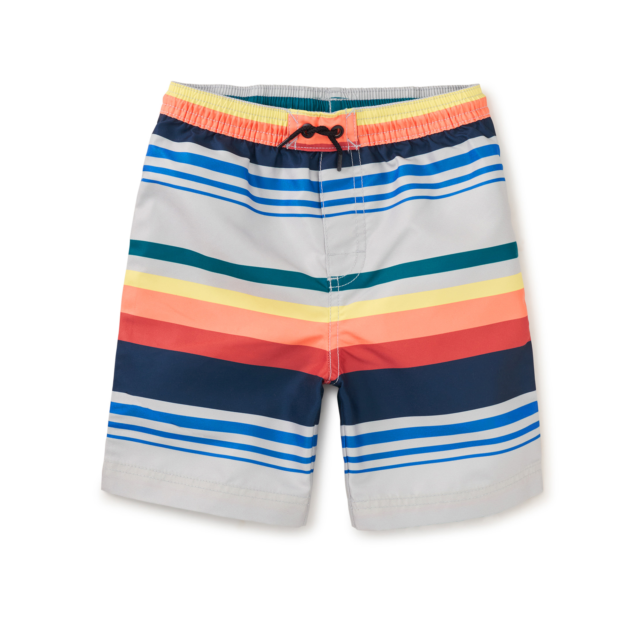 Mediterranean Stripe Full Length Swim Trunks