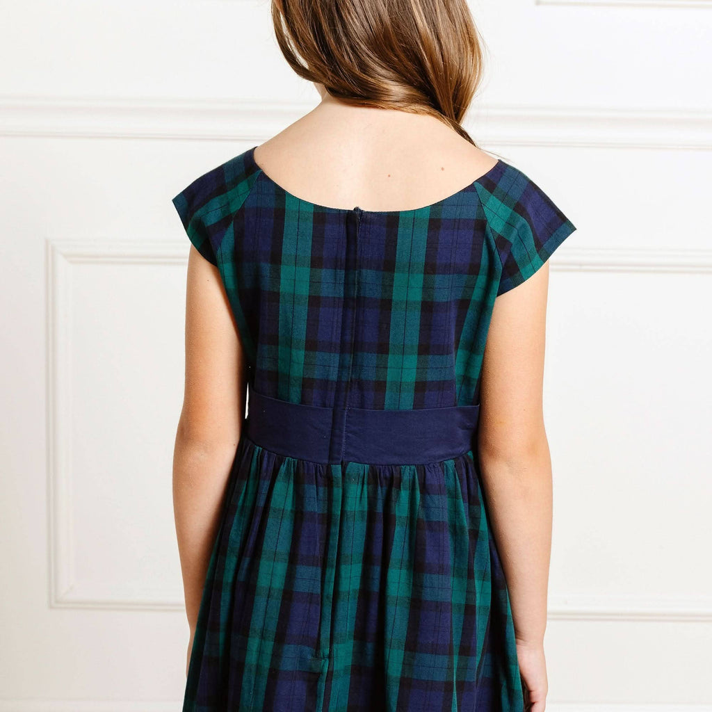 Cap Sleeve Organic Party Dress with Bow Sash