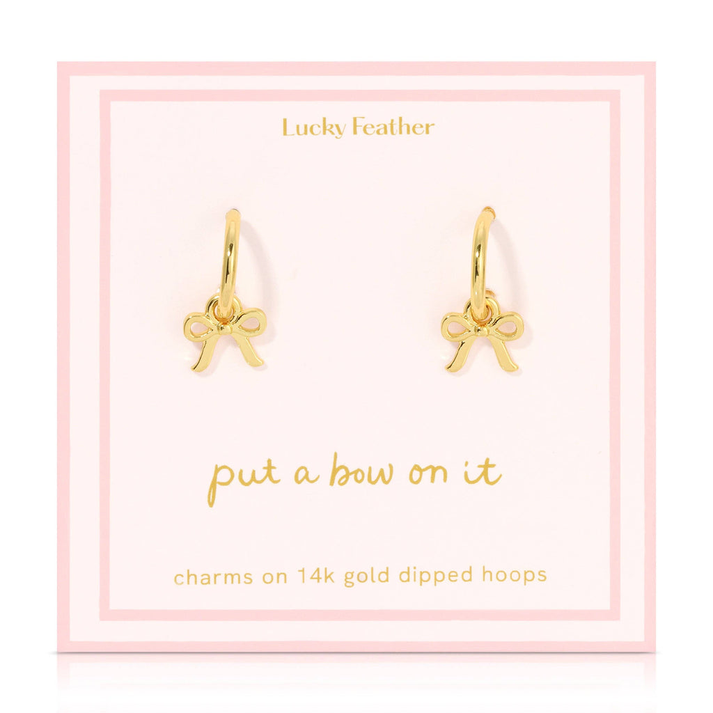 Beautiful Bows - Bow Charm Hoops - Gold