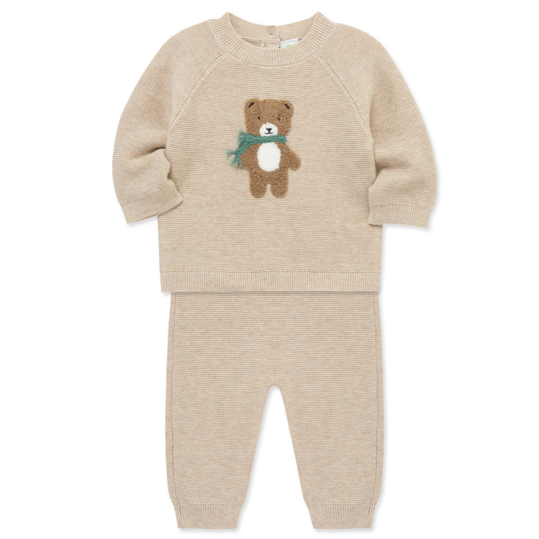 Tan Bear Sweater Set