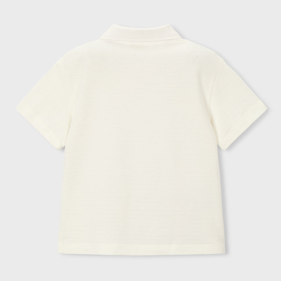 Cream Short Sleeve Boys Polo
