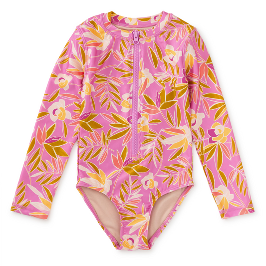 Tropical Gardenias Rashguard Bathing Suit