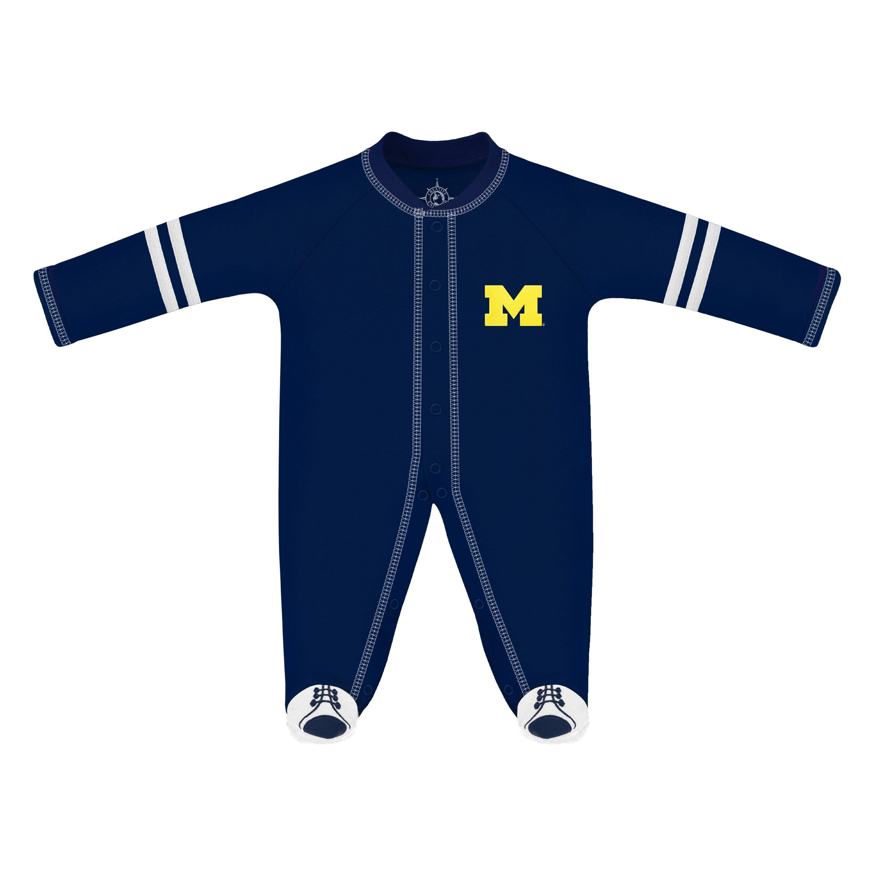 Michigan Wolverines Sports Shoe Footed Romper