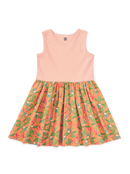 Print Mix Tank Skirted Dress