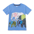 Elephant Graphic Tee in Blue Yarrow