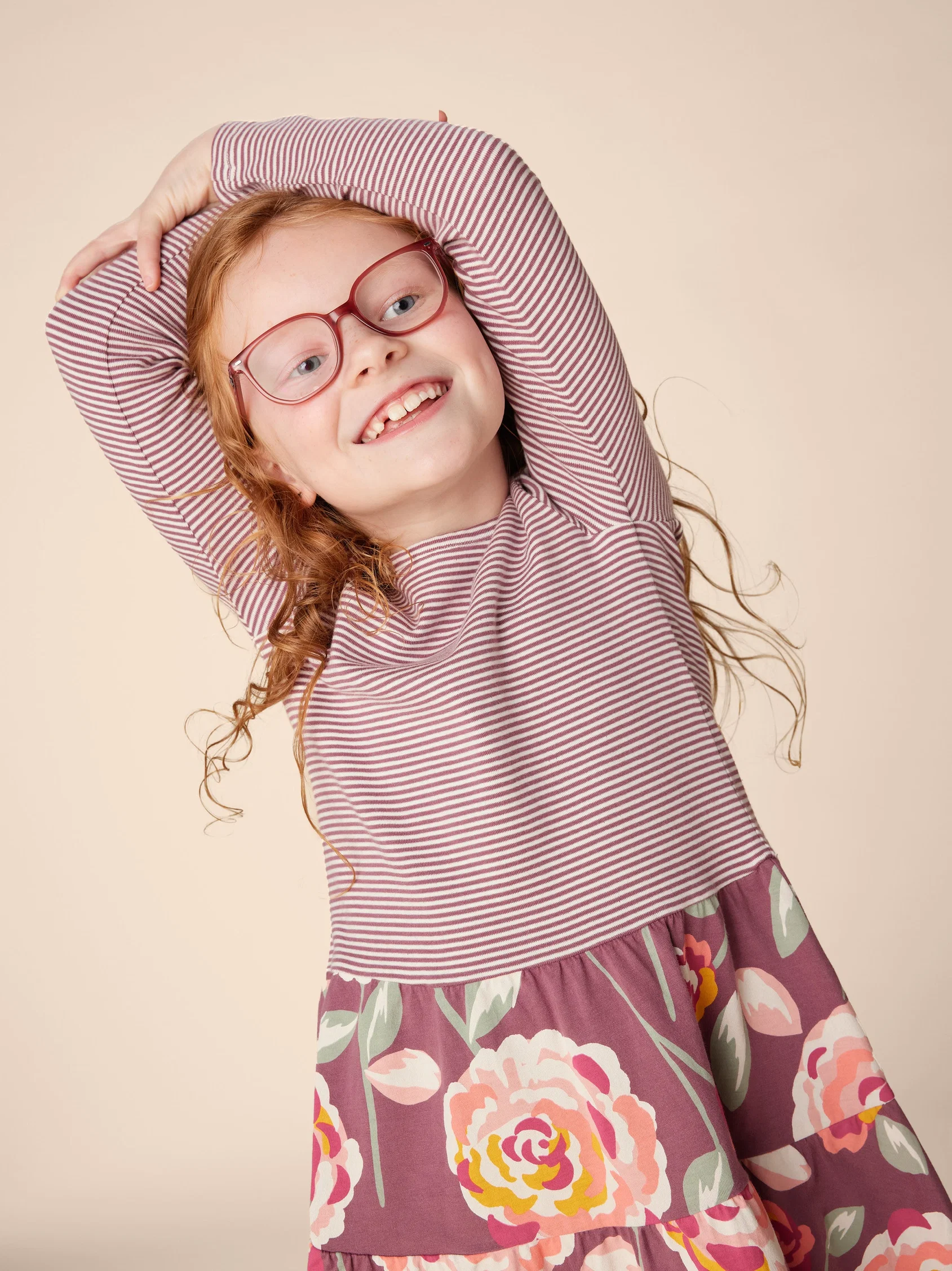 Turkish Rose Tiered Skirted Twirl Dress