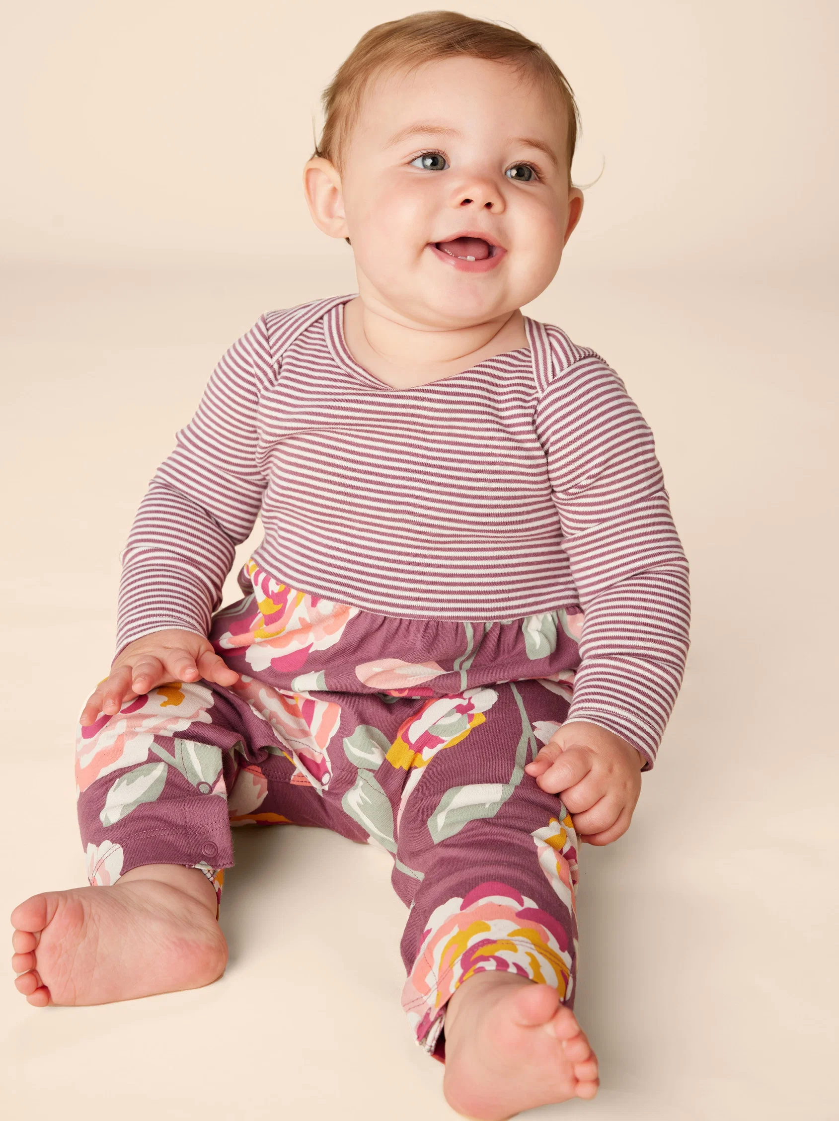 Turkish Rose Print Mix Baby Romper