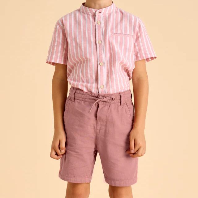 Guava Linen Bermuda Shorts