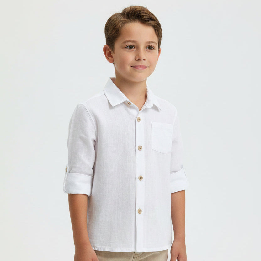 White Linen Button Up