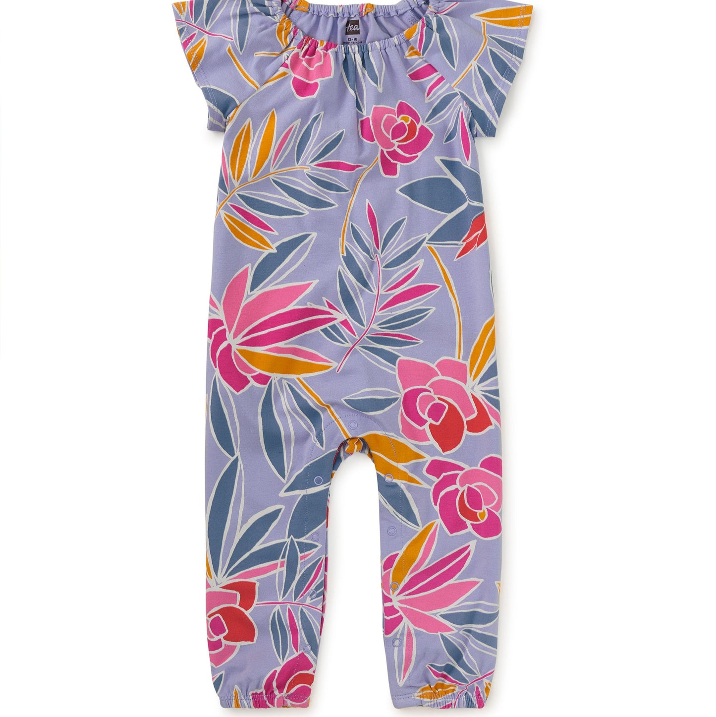 Tropical Gardenias Flutter Sleeve Baby Romper