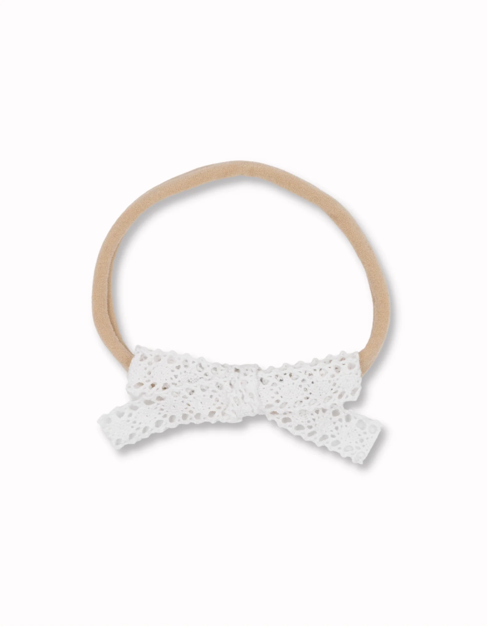 White Hannah Crochet Baby Bow Headband