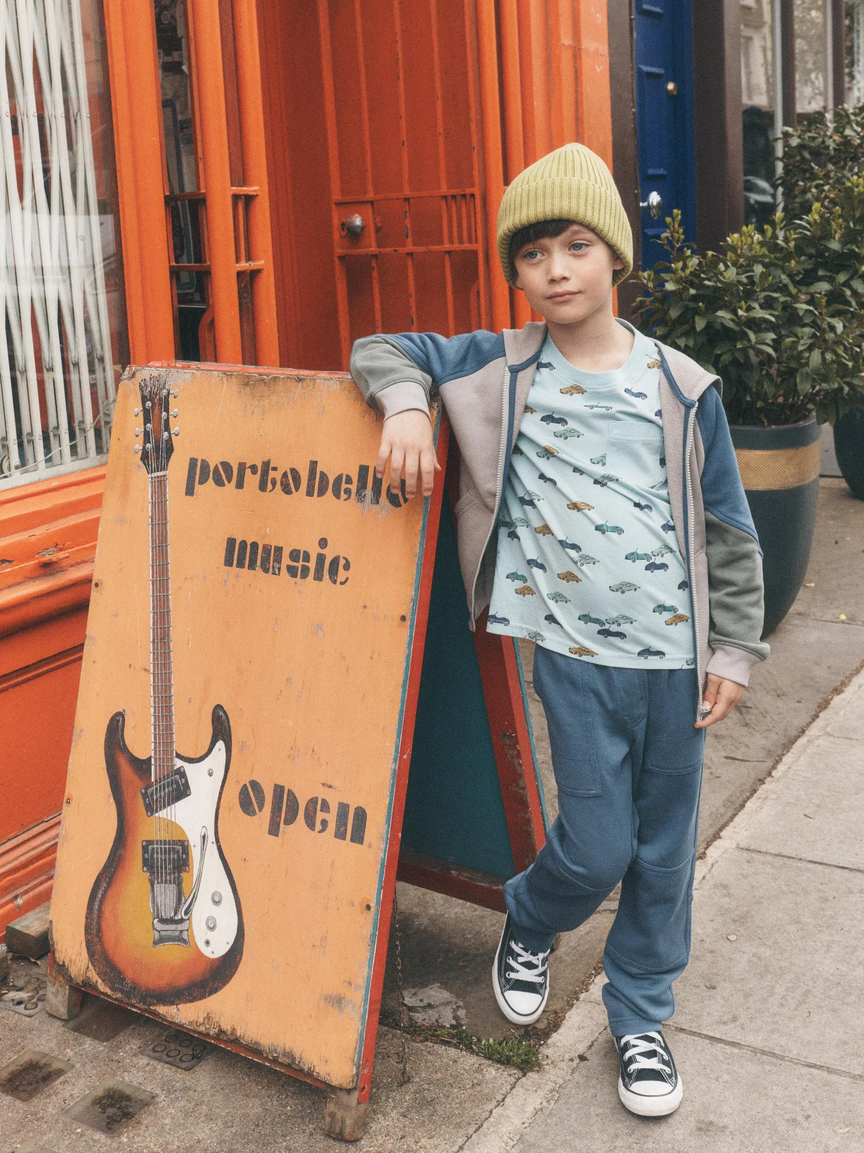 Mini Cars Long Sleeve Printed Pocket Tee