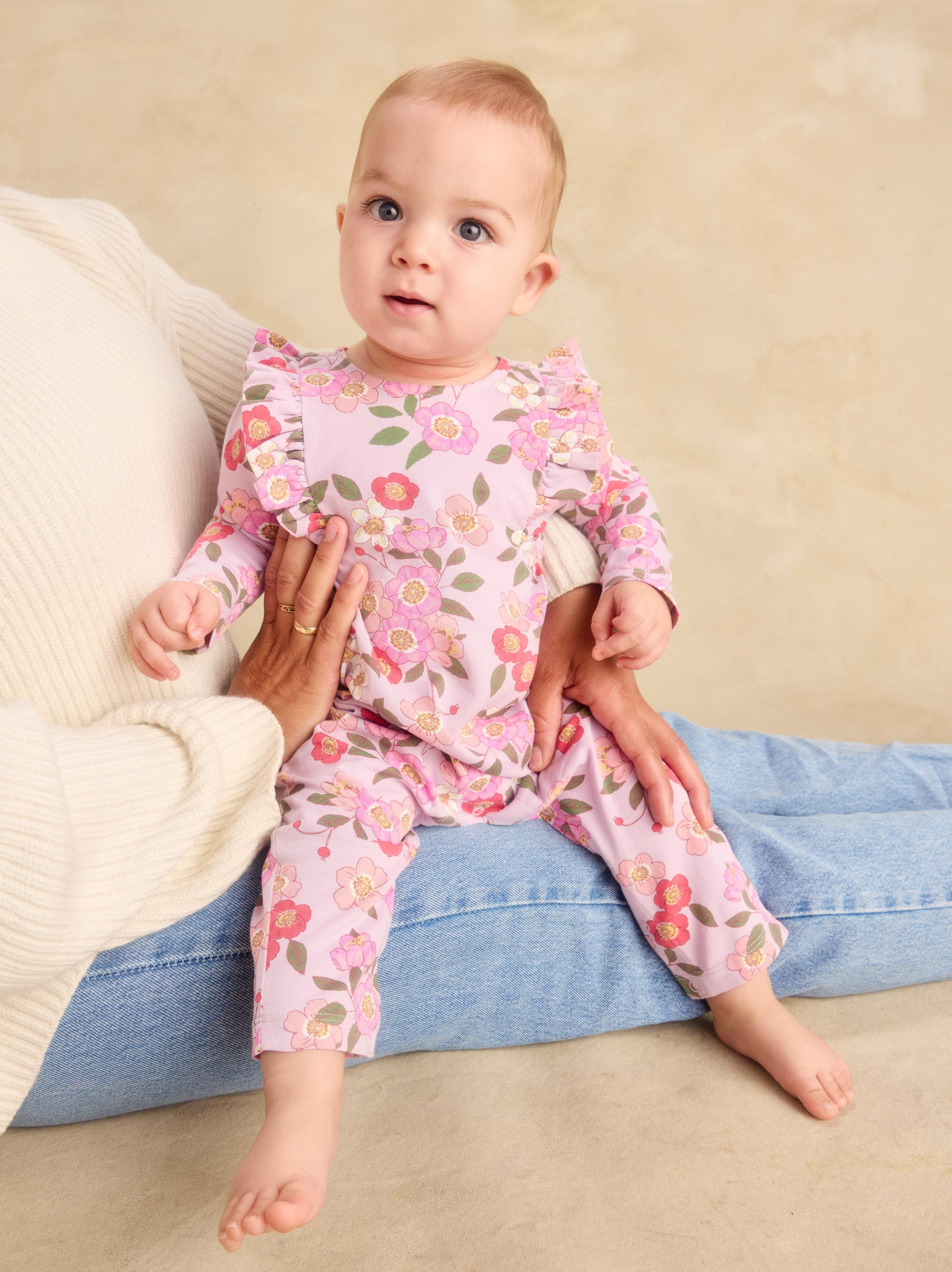 Rosa Canina Ruffle Shoulder Baby Romper
