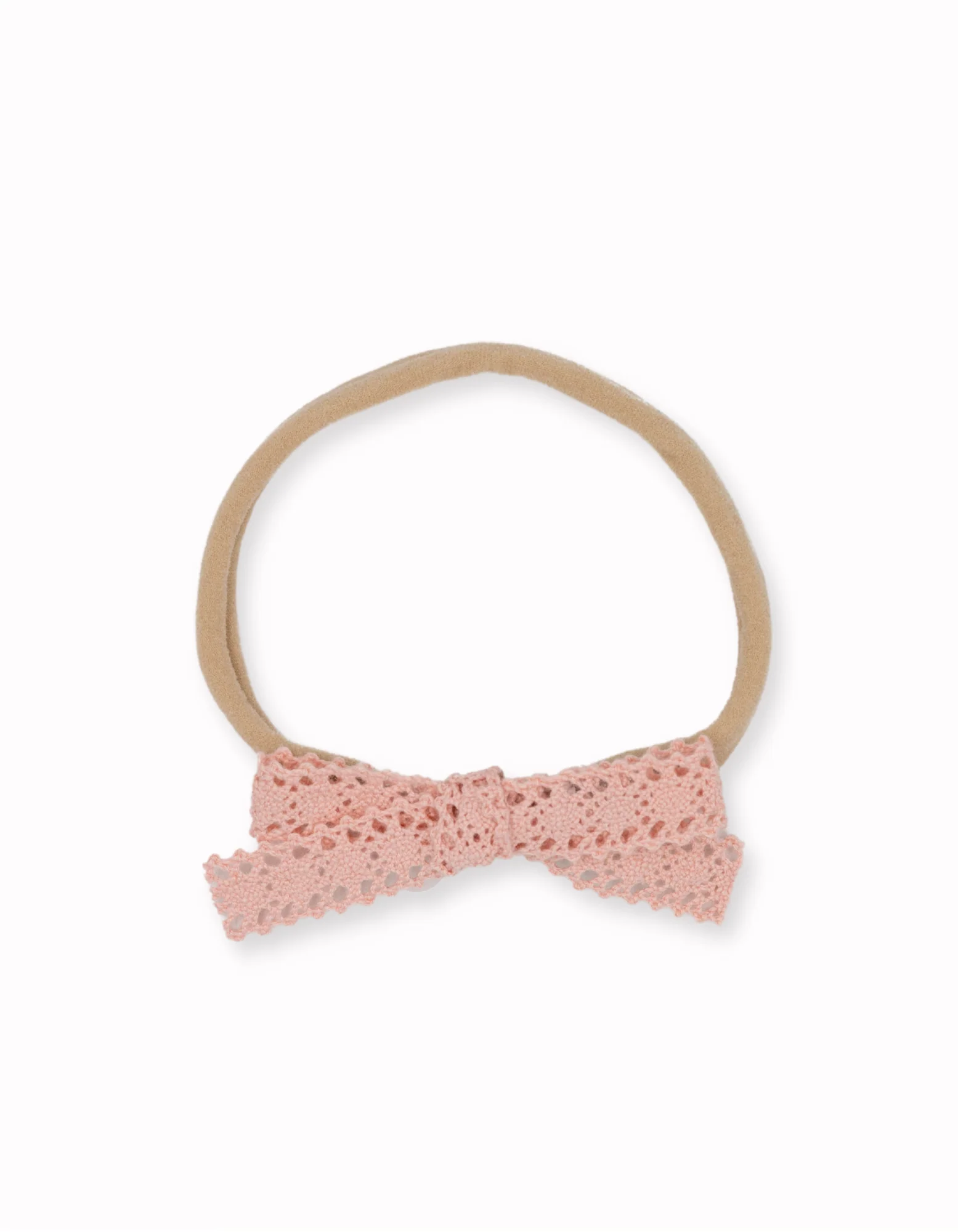 Blush Hannah Crochet Baby Bow Headband
