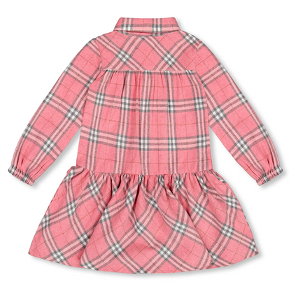 Pink Plaid Shirt Dress
