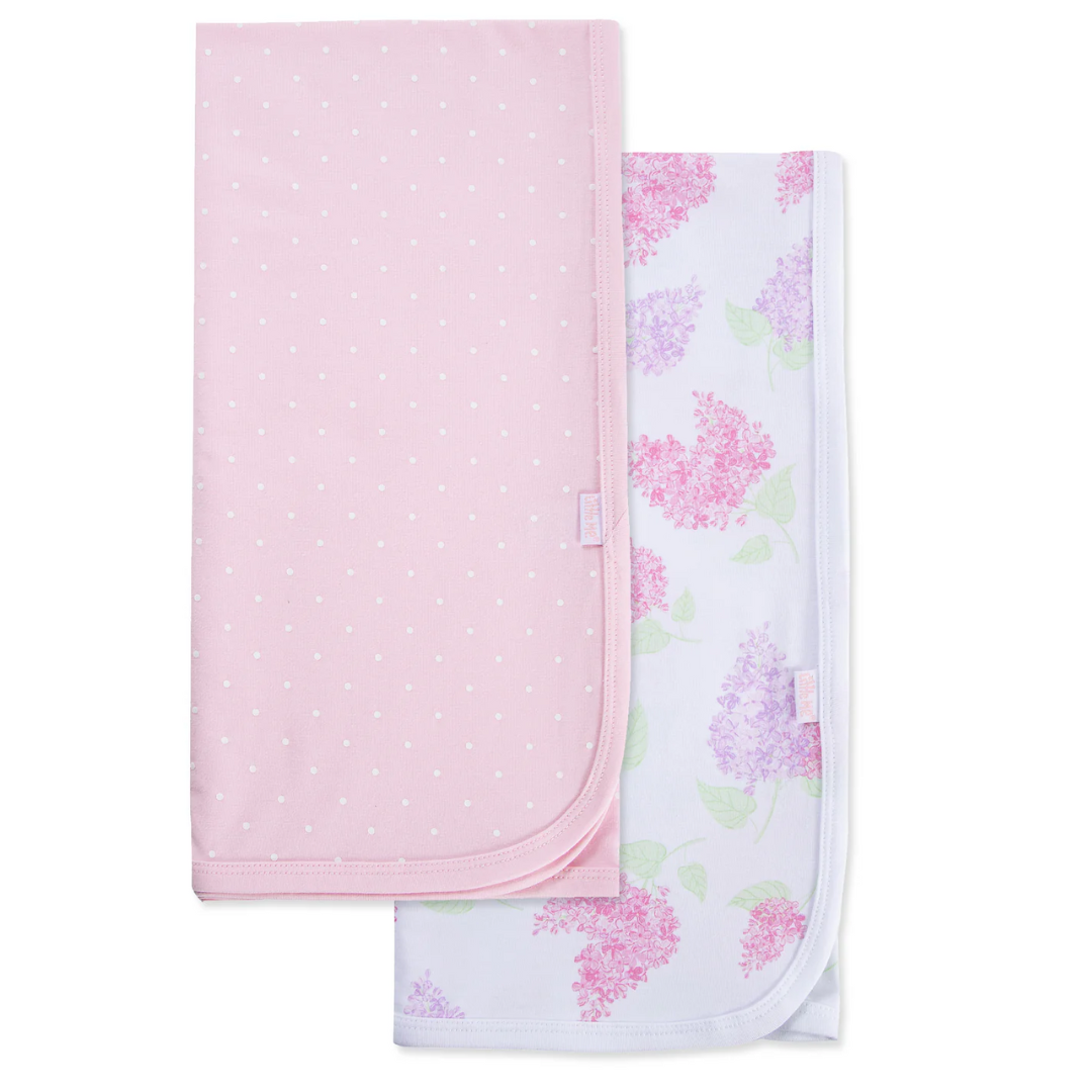 Pink Lilacs 2 Pack Receiving Blankets