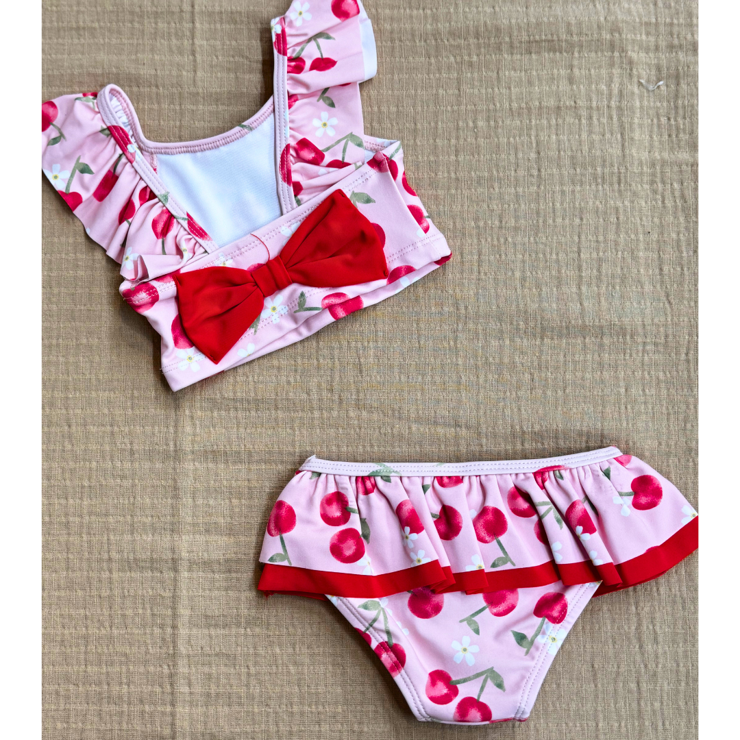 Cherry Ruffle Two-Piece Baby Swimsuit