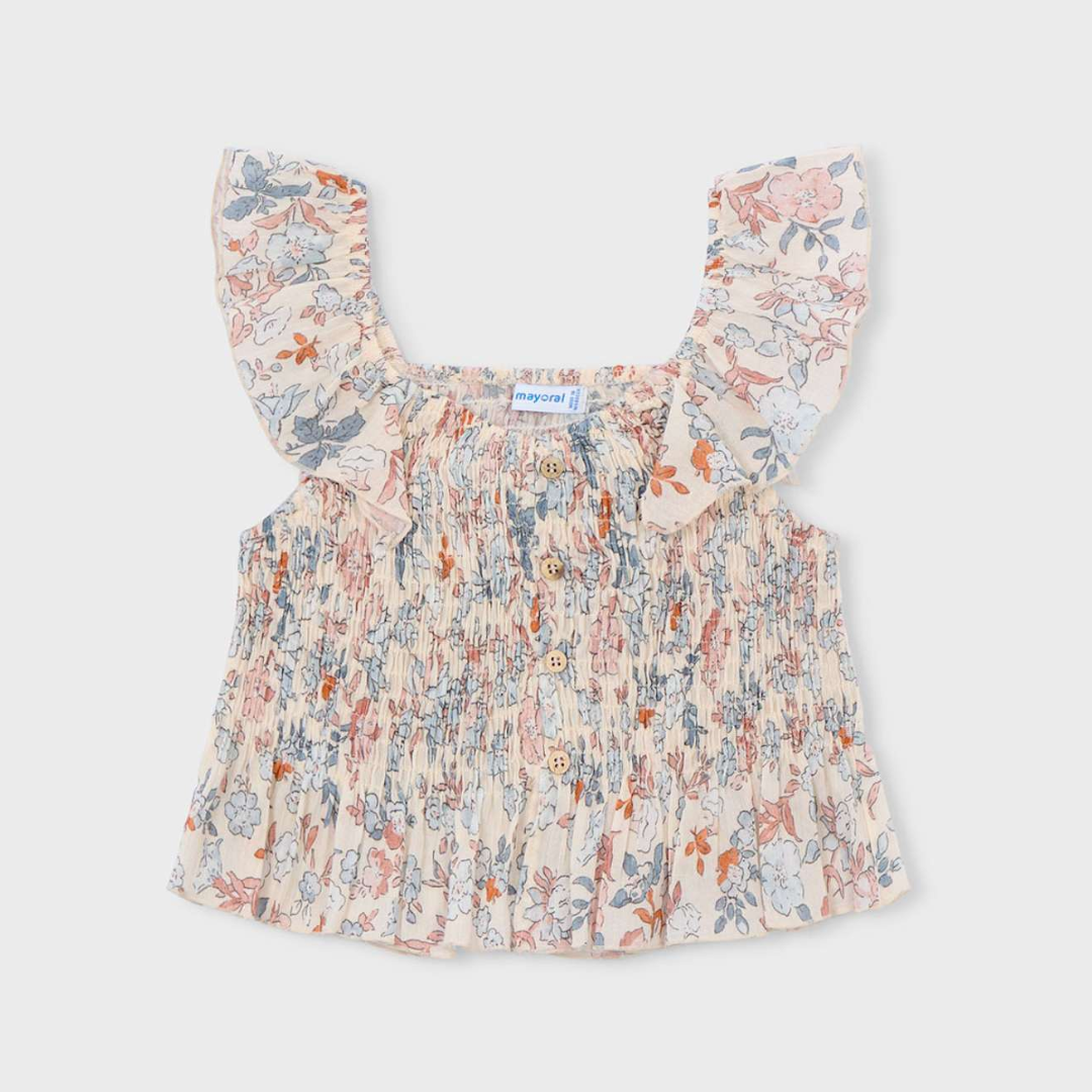 Salmon Bambula Ruffle Top