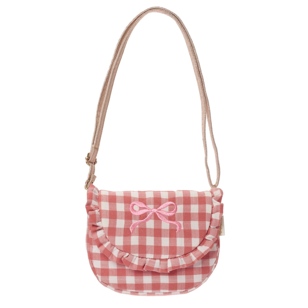 Gingham Ruffled Bow Bag