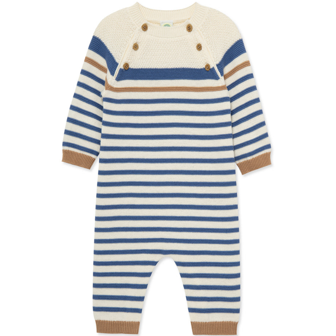 Blue Block Stripe Sweater Coverall