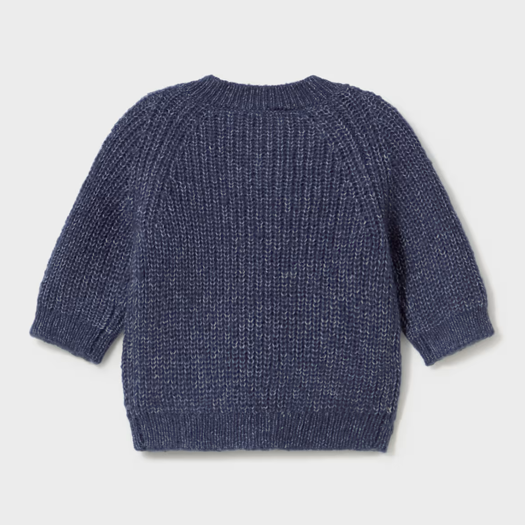 Heather Indigo Newborn Boy Knit Cardigan