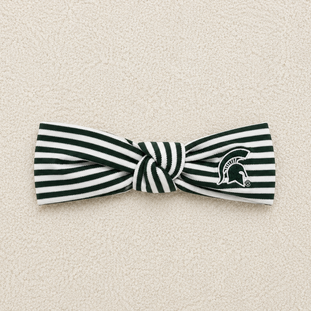 Michigan State Hunter White Stripe Hair Knot