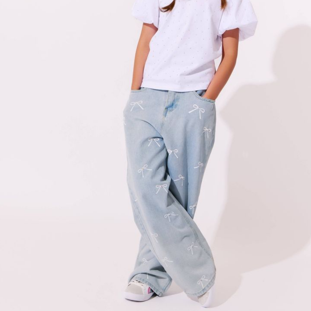 Crystal Bows Jeans