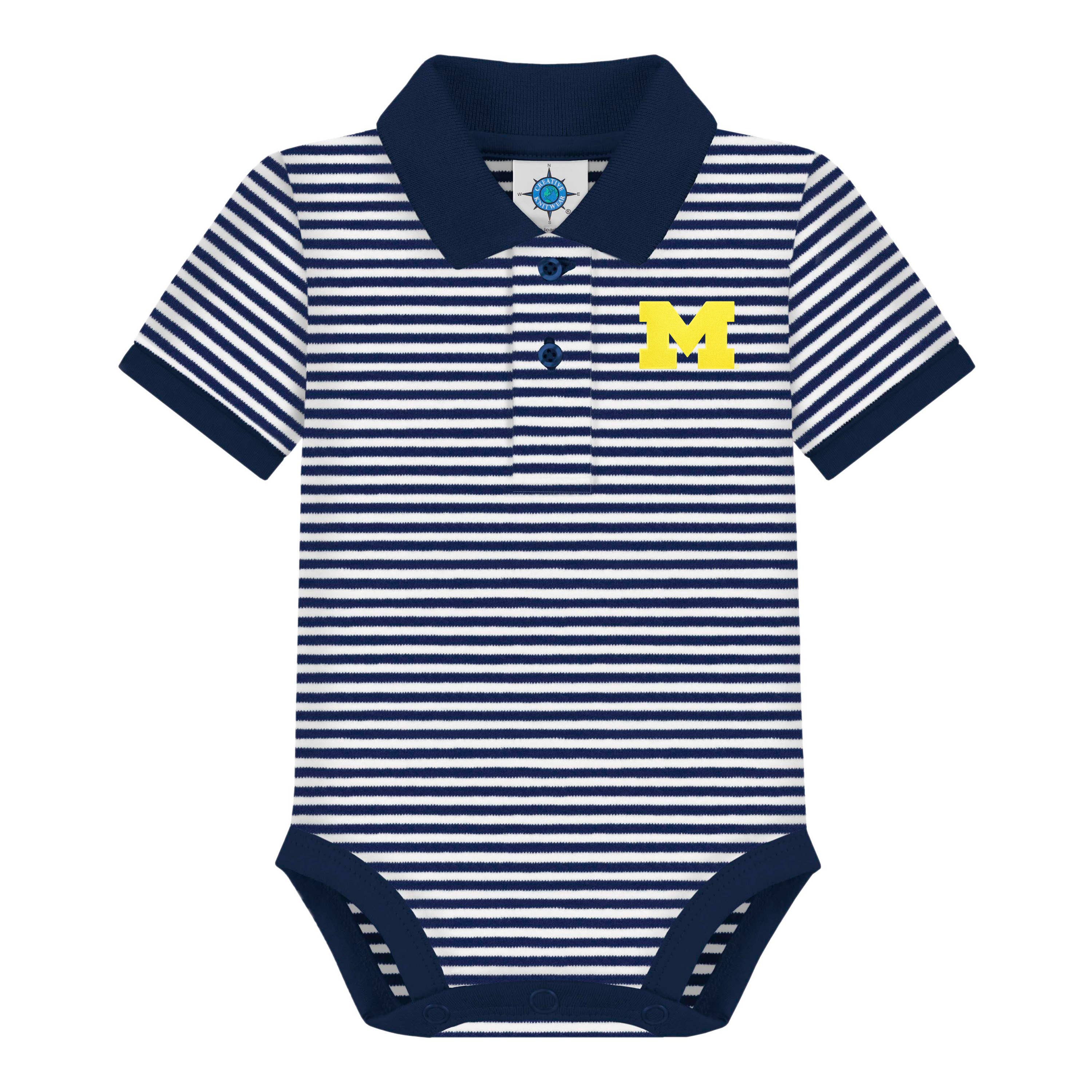 Michigan Wolverines Striped Infant Polo Bodysuit