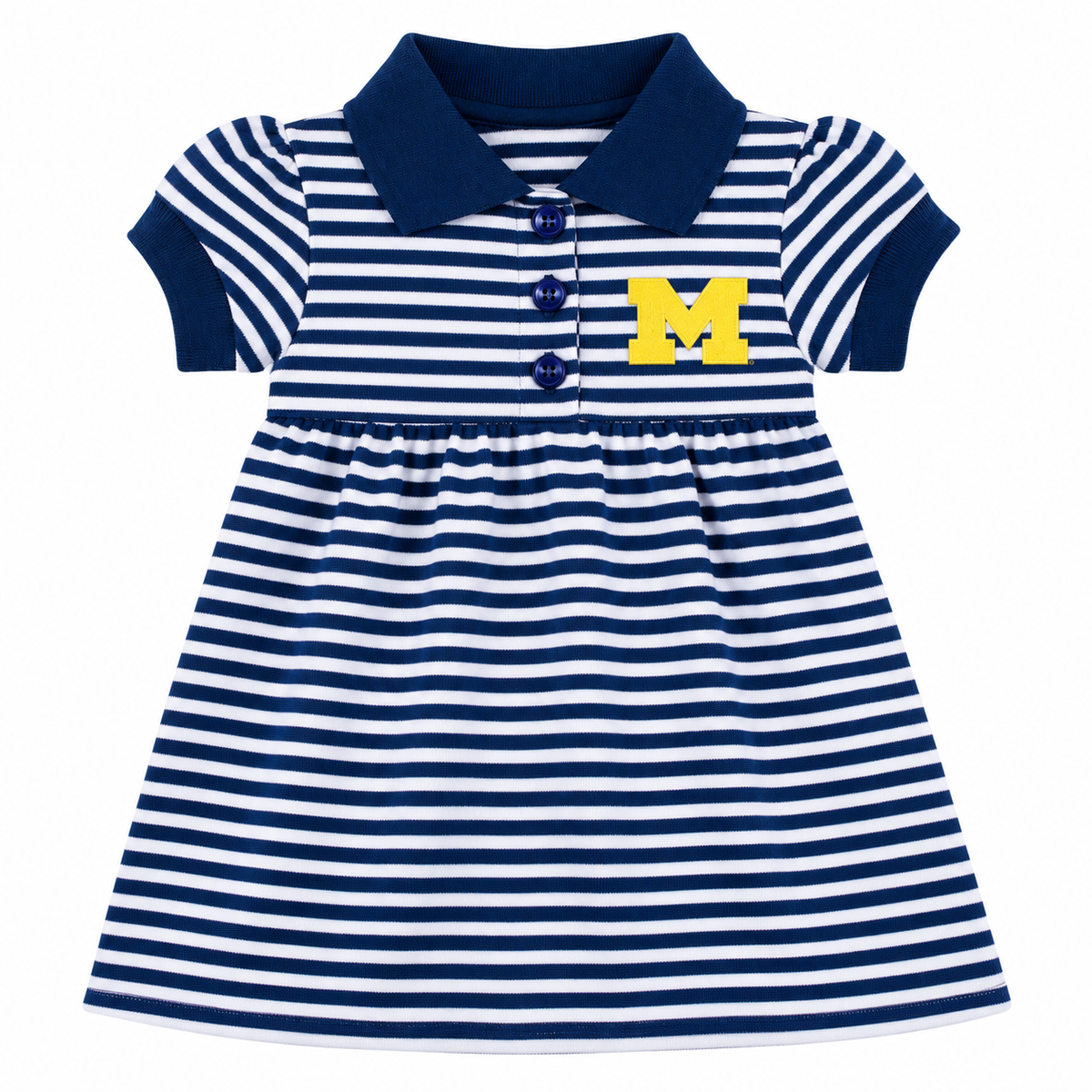 Michigan Wolverines Striped Game Day Dress With Bloomer