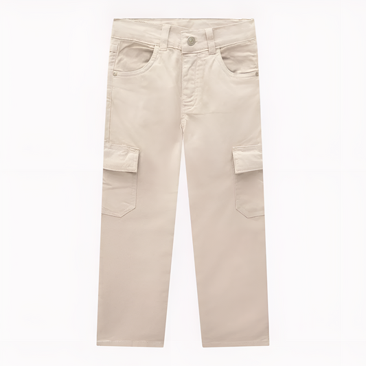 Khaki Cargo Long Pants