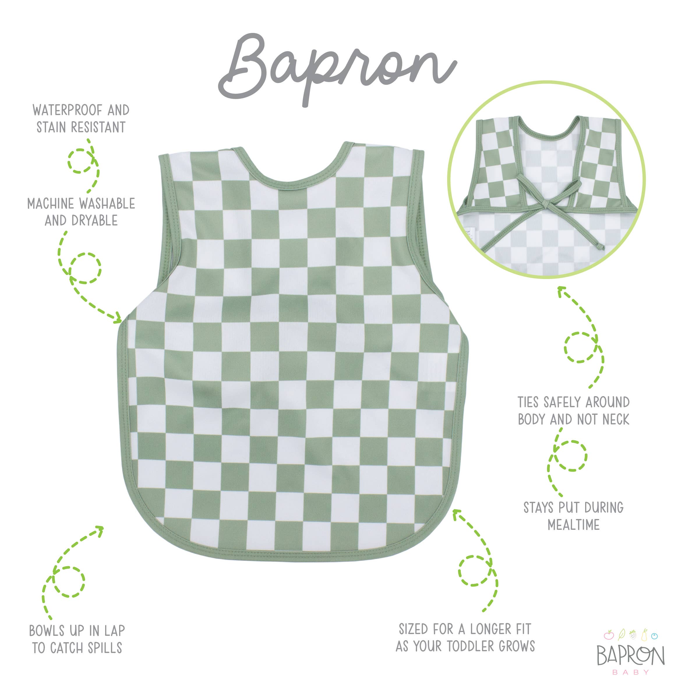 Sage Checkerboard Bapron