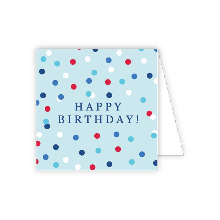 Happy Birthday Polka Dot Blue Enclosure Card