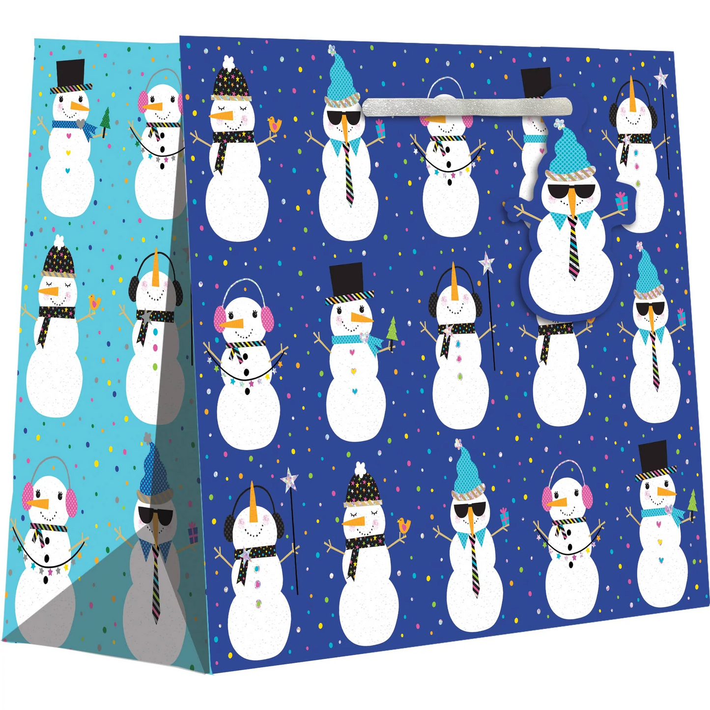 Blue Snowman Large Tote