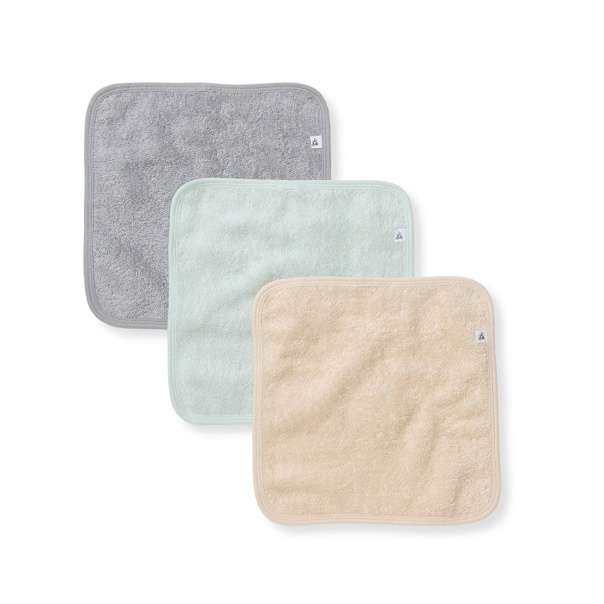 Organic Cotton Woven Terry Solid Washcloths 3 Pack
