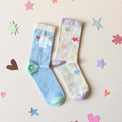 Rainbow Unicorn 2-Pack Socks (6-8 years)