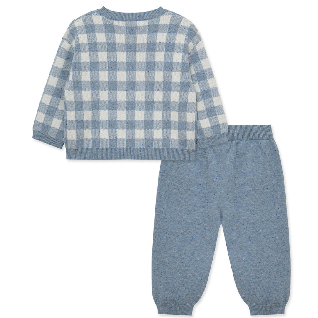 Blue Gingham Sweater Set